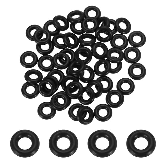100 Pack AS-202 Nitrile O-rings 70 Durometer 1/4" ID, 1/2" OD, 1/8" Width