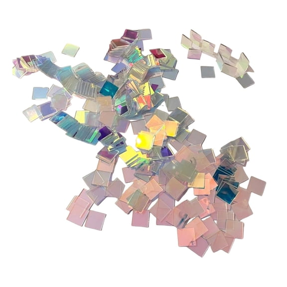100 Pack Acrylic Double Sided Tiles for DIY Art Light & Shadow Projects Clear Resin Jewelry Making Supplies, Craft Squares for Epoxy Inlays & Mosaic