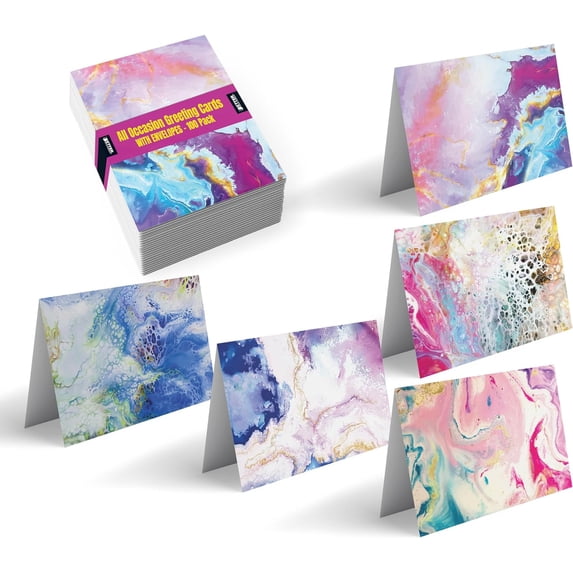 100-Pack All Occasion Greeting Cards, Assorted Blank Note Cards, 4 x 6 ...