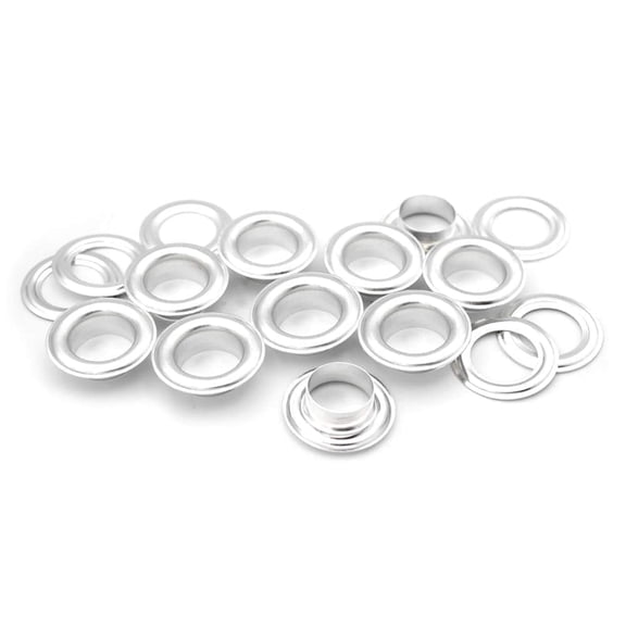 100 Pack Aluminium Grommets Eyelets with Washers for Shoes, Bead Cores, Clothes, Leather, Canvas (3/8" (10mm))