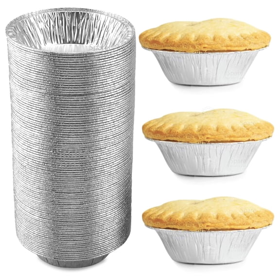 100 Pack Aluminum Pie Pans 2.92inch, Mini Pie Tins Disposable, 2.92inc Aluminum Foil Pie - Individual Pie Pans perfect for Baking, Storing & Reheating Pot Pies Small Pie Tins