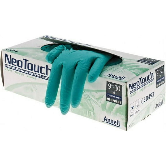 100 Pack Ansell 25-201XL Disposable Gloves, Neoprene