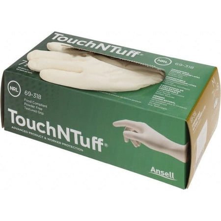 100 Pack Ansell 69-318-M Disposable Gloves, Size Medium, 5 mil, Latex