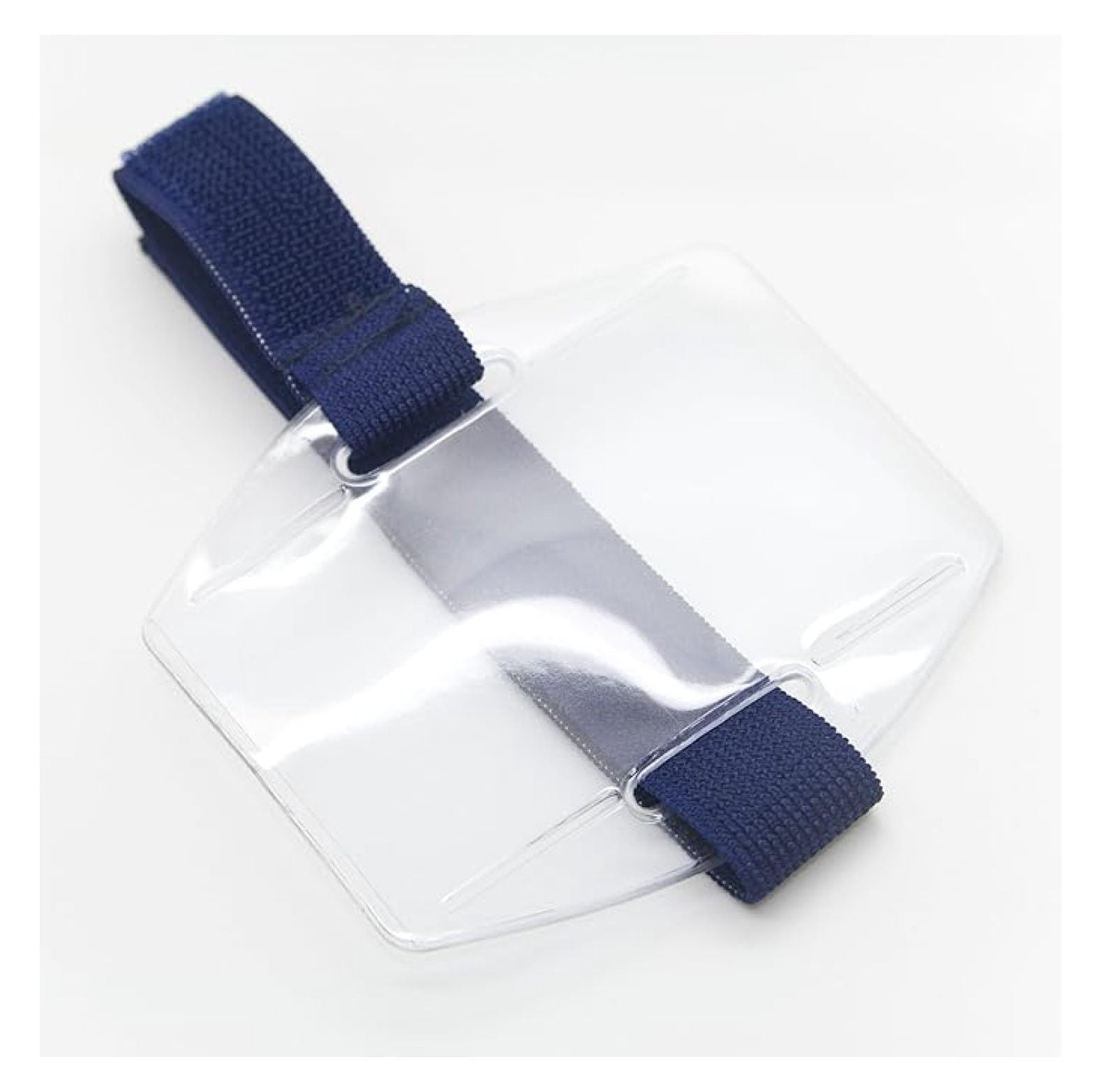 100 Pack Armband ID Badge Holder with Blue Strap – Arm Band for ID Cards & Badges – Adjustable, Secure Fit – Ideal for Work, Security, Events – by .