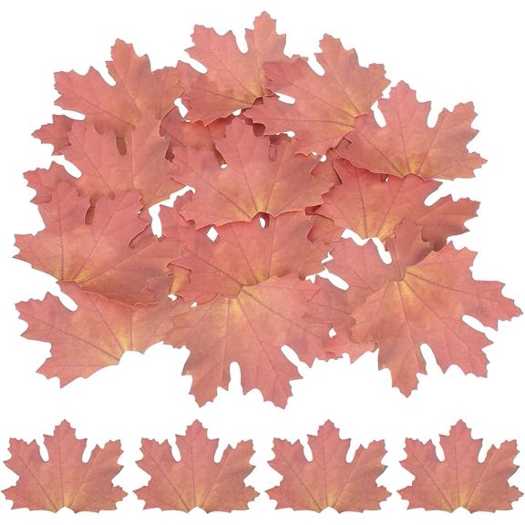 100 Pack Artificial Maple Leaves Fall Leave Cutouts Thanksgiving Day Autumn Leaf Decorate Red 3.5x2.8 Inch for Wedding Thanksgiving Parties Crafts