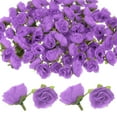 thumbnail image 1 of Uxcell 100 Pack Artificial Roses Heads 1.2" Small Silk Faux Rose Head for Decor Fake Bloom Flower Heads Buds Dark Purple, 1 of 7