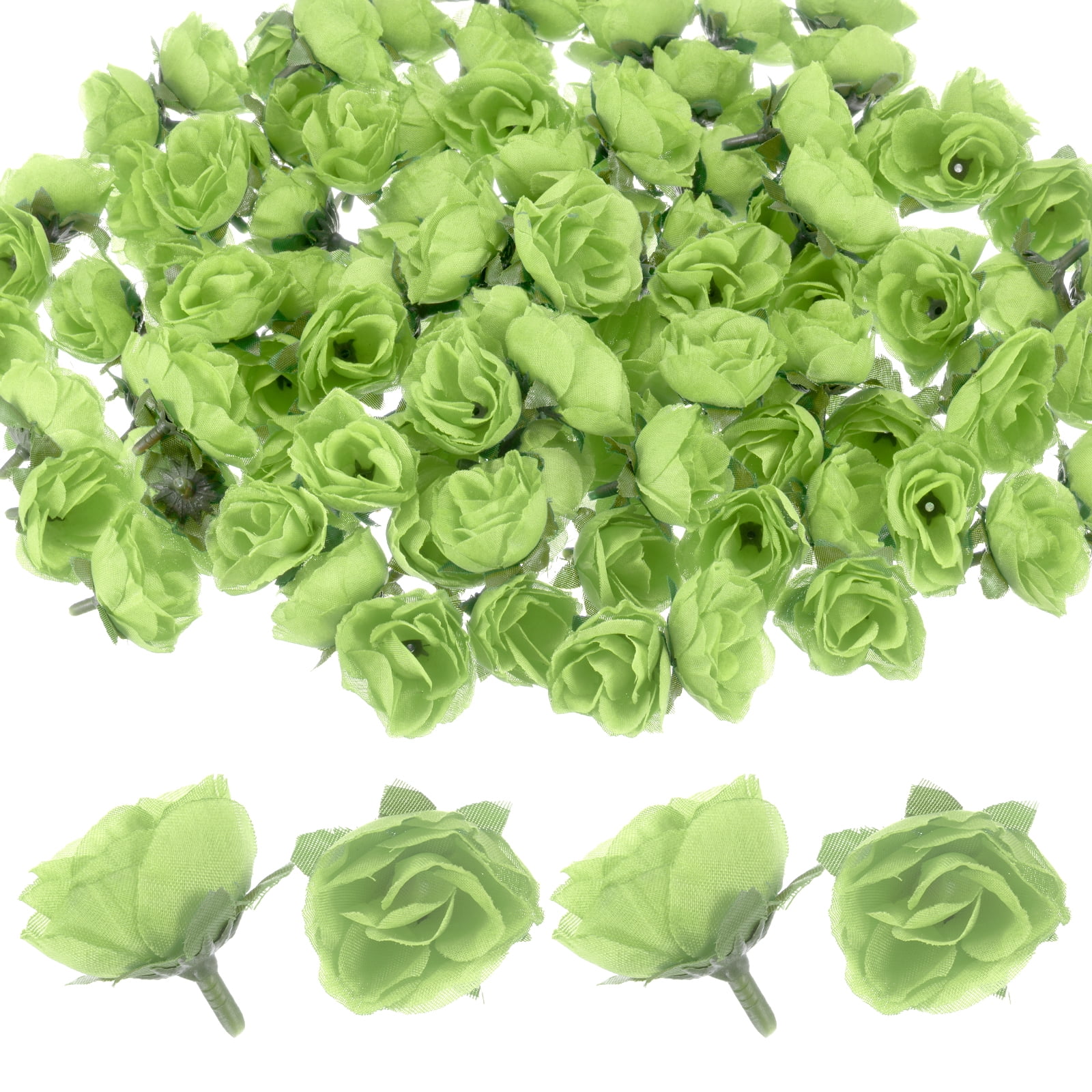Uxcell 100 Pack Artificial Roses Heads 1.2" Small Silk Faux Rose Head ...
