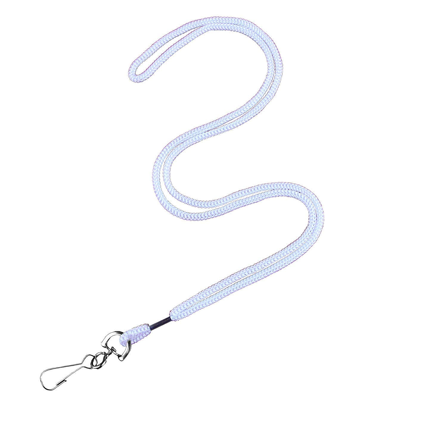 100 Pack Badge Lanyards Office Lanyard Id Card Business Students Employee Round 36" With Swivel Hook (white)