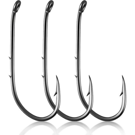 100 Pack Baitholder Hooks Freshwater Fishing Hooks, Down Eye, Offset, Walleye/Trout/Crappie/Panfish/Bluegill Saltwater Fishing