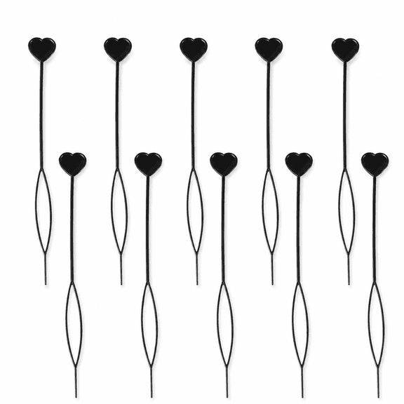 100 Pack Black Heart-Shaped Topsy Tail Hair Braid Ponytail Styling Tool