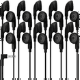 thumbnail image 1 of 100 Pack Black Kid's Wired Earphone Headphones, Individually Bagged, Disposable Earphones Ideal for Students in Classroom Libraries Schools, Bulk Wholesale, 1 of 4