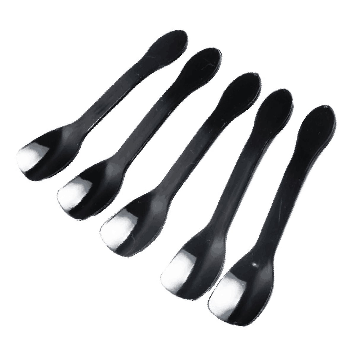 100 Pack Black Plastic Serving Spoons Heavy Duty & BPAFree