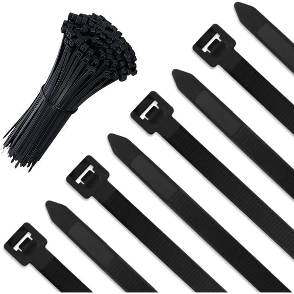 100 Pack Black Thick Cable Ties Heavy Duty Large 300mm7.6mm Strong Nylon Plastic Self Locking 12 inch/30 cm Extra Long Zip Tie Wraps