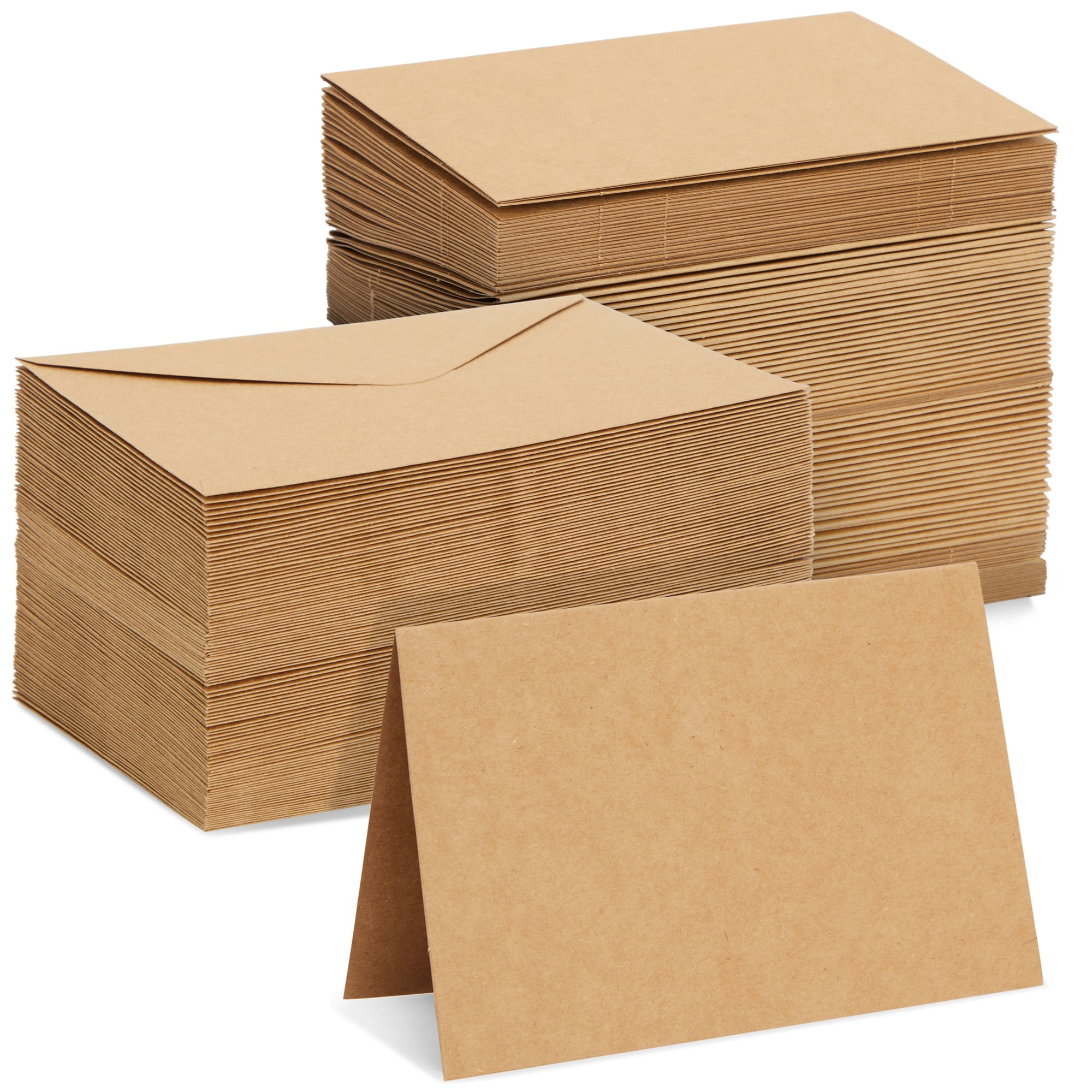 100 Pack Blank Cards and Envelopes 4x6, Bulk Kraft Paper Greeting Cards