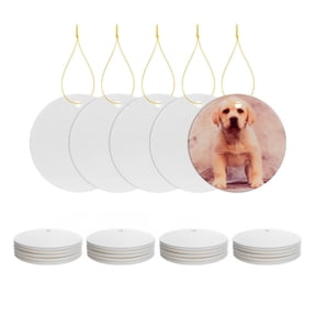 100 Pack Blank Ceramic Ornament Christmas Tree Decor Disc Ornament for Sublimation Sublimation Blanks Blank Ceramic OrnamentsBulk (2.75" Round) (100)