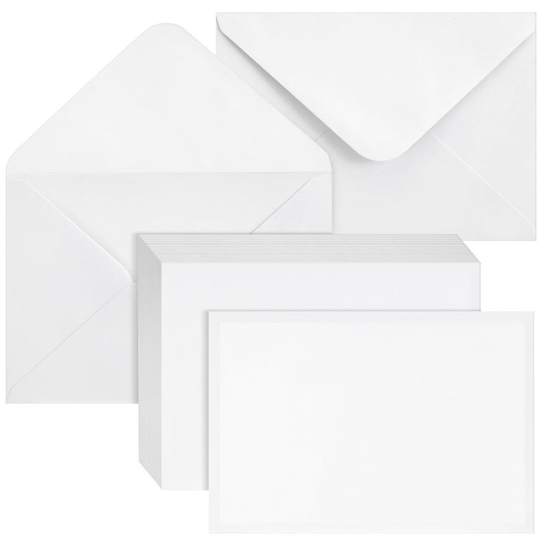 100 Pack Blank Invitation Cards with Envelopes, Cardstock Paper for  Weddings, Birthday Party, Baby Shower, DIY (5x7 In)
