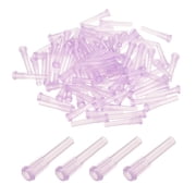 100 Pack Blunt Tip Tapered Dispensing Needle, 8 Gauge TT Adhesive Dispensing Tip 1.26 Inch Plastic Tapered Pinhead for Refilling Liquid Inks Adhesives Glue, Purple