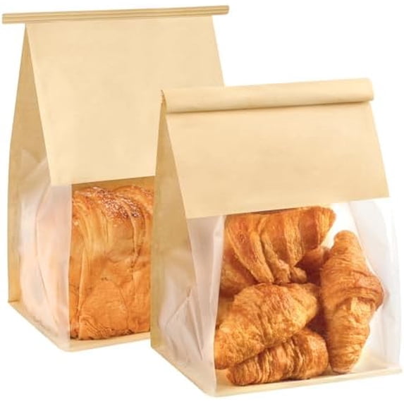 100 Pack Bread Bags for Homemade Breads, 6.3x5.1x10.3 Inches Resealable ...