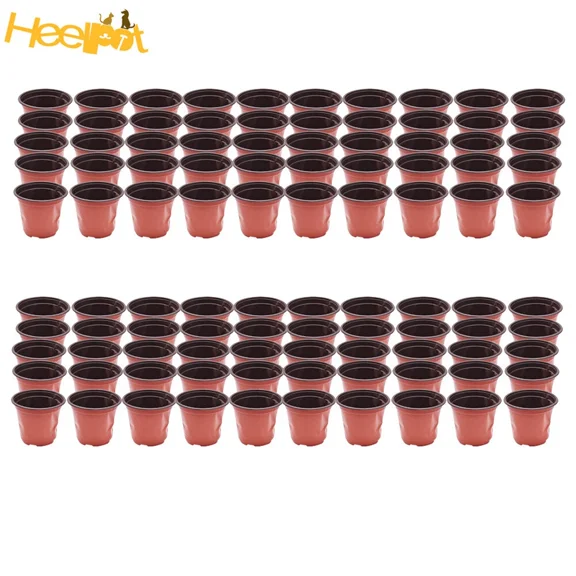 100 Pack Brick Red Garden Nursery Pot For Plants Care Plastic Plant Flower Pots
