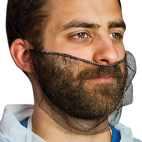 100 Pack Brown Disposable Virgin Nylon Beard Covers Honeycom
