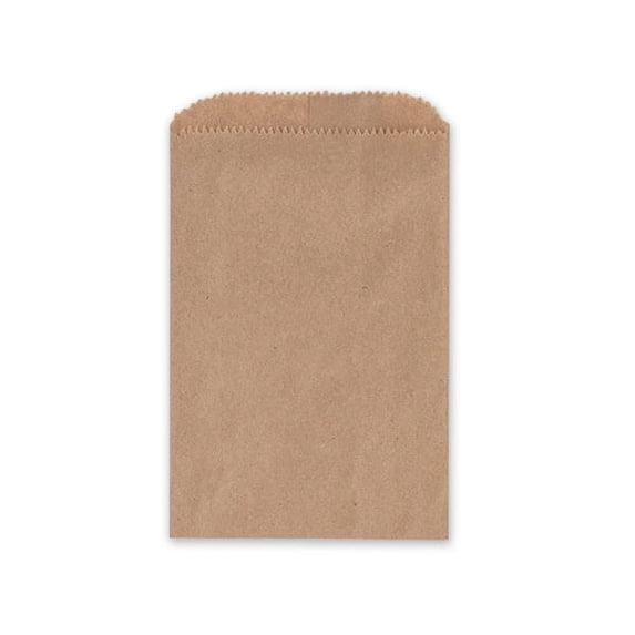 100 Pack, Brown Kraft Paper Merchandise Bags, 4.75x6.75" for Food Packaging, Made in USA