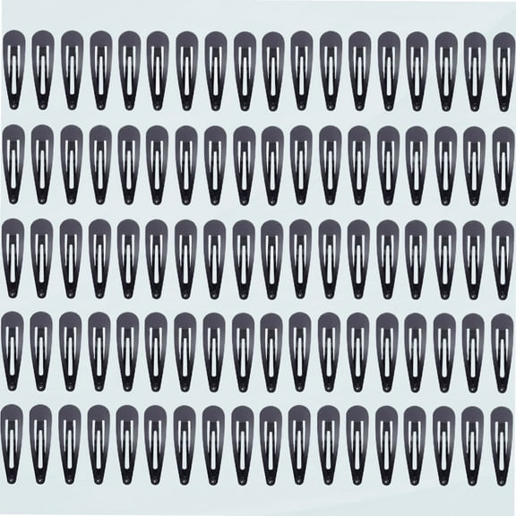 100 Pack Bulk 2.36 Inch 6 CM Silver Gold Black Snap Metal Hair Clips Barrettes Hairpins Clips Thin Fine Bang Hair Holder Craft DIY Accessories for Women Girl Kids (Black)