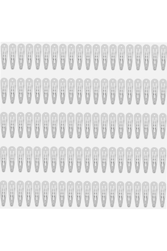 100 Pack Bulk 2 Inch 5 CM Small Metal Snap Hair Clips With Hole Silver Barrettes Hairpins Clips Thin Fine Bang Hair Holder Craft DIY Hair Accessories for Women Girl Kids Toddlers Baby