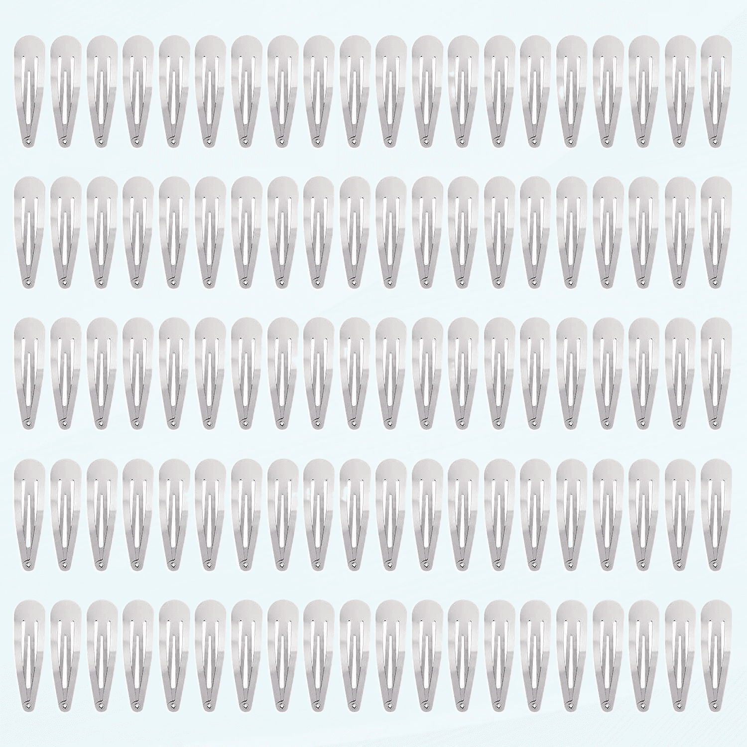 100 Pack Bulk 2 Inch 5 CM Snap Metal Hair Clips Barrettes Silver Hairpins Clips Thin Fine Bang Hair Holder Craft DIY Accessories for Women Girl Kids