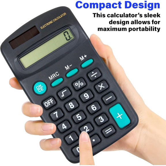100 Pack Bulk Calculators, Basic Pocket Size, Black, Standard Function, 4 Function for Students, Kids$$Office