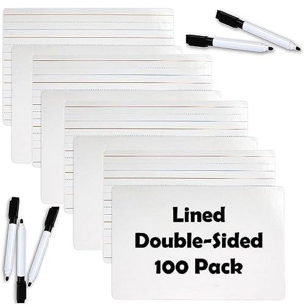 100 Pack of Bulk Wholesale 9"x12" Lined Dry Erase Boards for School, Office, Classroom, Students and Teachers - 100 Count of 9"x12" Lined Dry Erase Boards