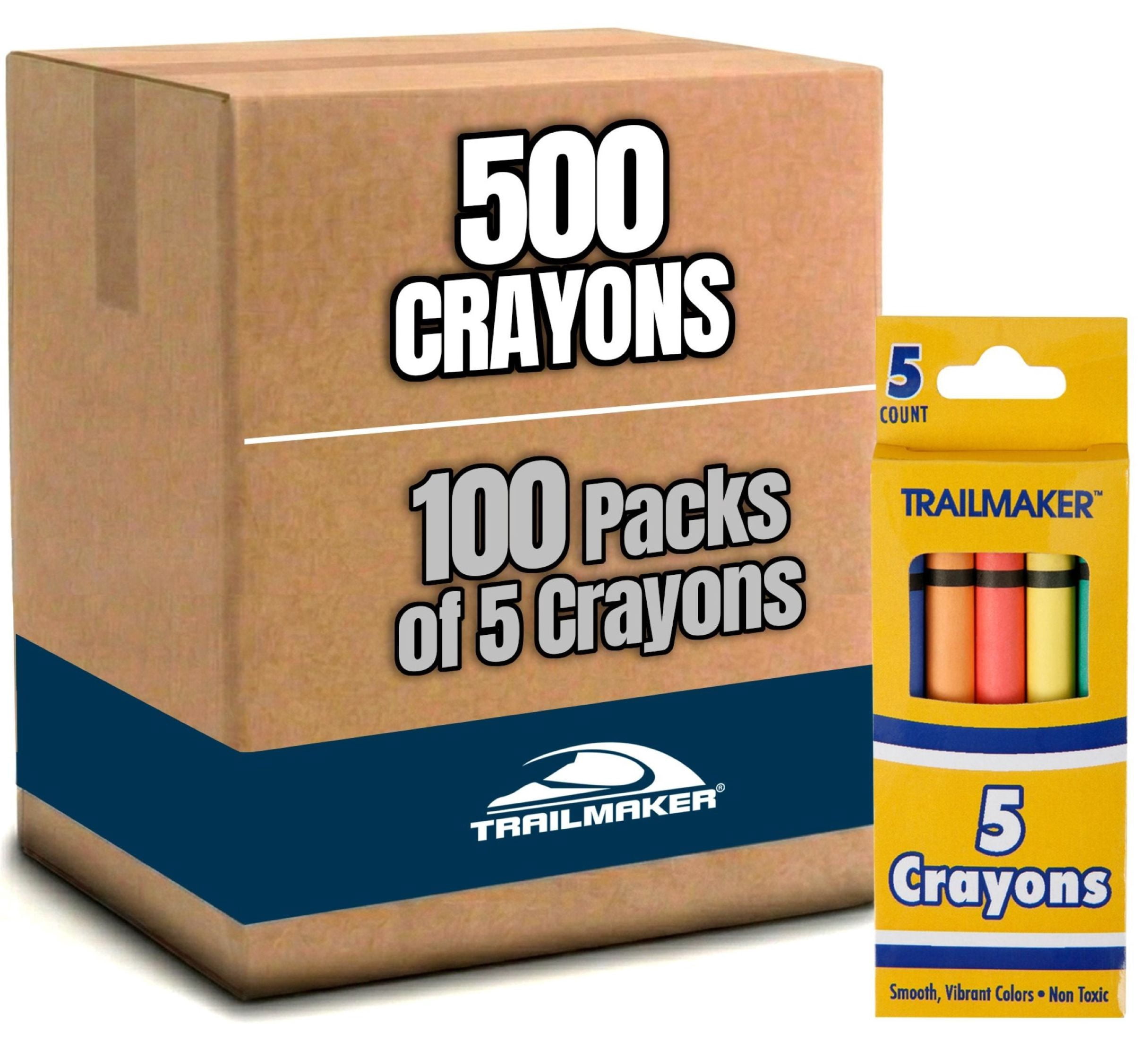 100 Pack of Crayons Containing 5 Crayons Per Box for Coloring - 500 Count Crayons Total