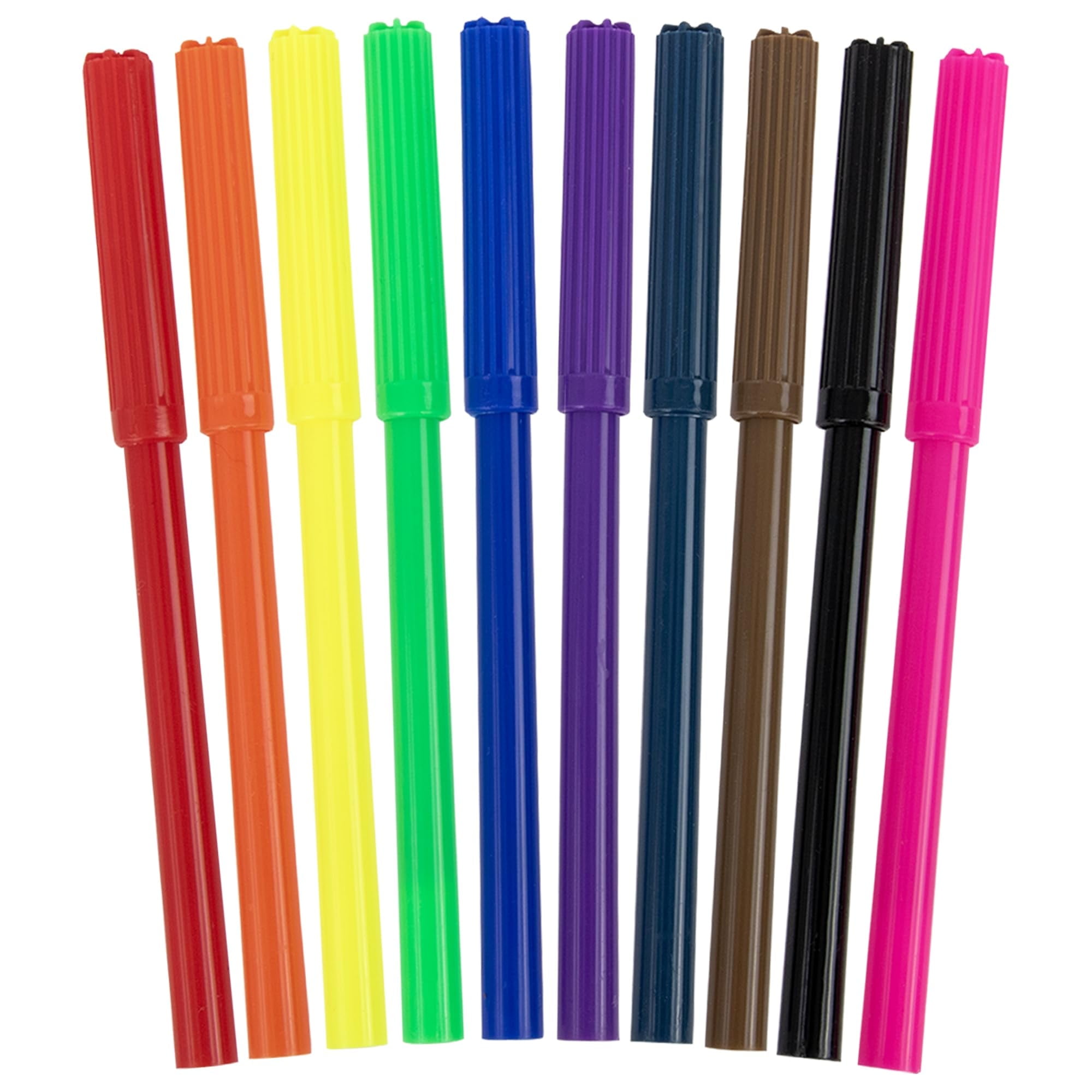 100 Pack of Bulk Wholesale Fine Point Markers Containing 10 Markers Per Pack for Students & Classrooms in Black, Red, Orange, Yellow, Green, Navy, Blue, Brown, Pink & Purple - 1,000 Marker Count