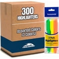 thumbnail image 1 of 100 Pack of Bulk Wholesale Highlighters Containing 3 Highlighters Per Pack for Studying, Notetaking, Students, Teachers and Classrooms in Yellow, Orange & Green - 300 Count of Highlighters, 1 of 16