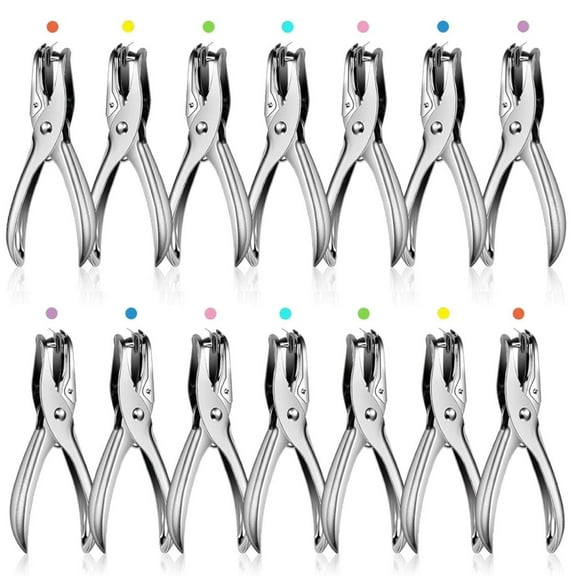 100 Pack of Bulk Wholesale Inch Size Round Hole Punchers with 6 to 8 Paper Sheet Capacity for Students, Teachers, Administrators, Schools, Classrooms and Offices in Silver