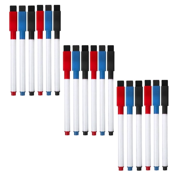 100 Pack of Bulk Wholesale Magnetic Dry Erase Markers with Eraser Caps Containing 3 Markers Per Pack for Office and Dry Erase Board Writing - 300 Count of Magnetic Dry Erase Markers