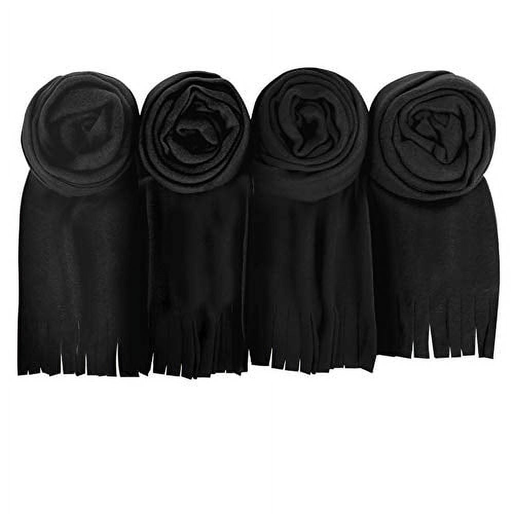 Bulk Black Fleece Pashmina Scarves 100 Pack for Men, Women