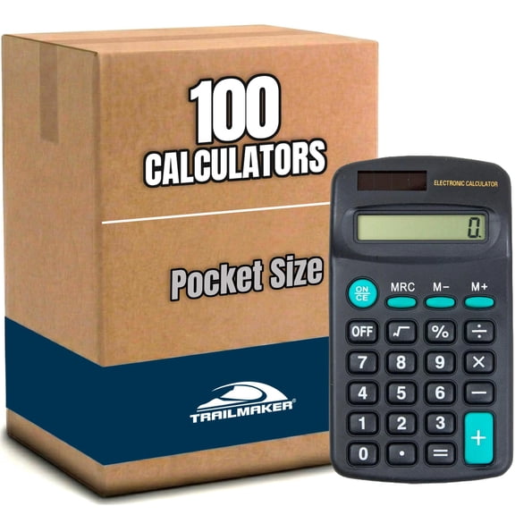 100 Pack of Bulk Wholesale Small Pocket Size Basic Function Battery Powered Calculators for Kids, Students, Classrooms, Office and Teachers - 100 Count Pocket Size Battery Powered Calculators