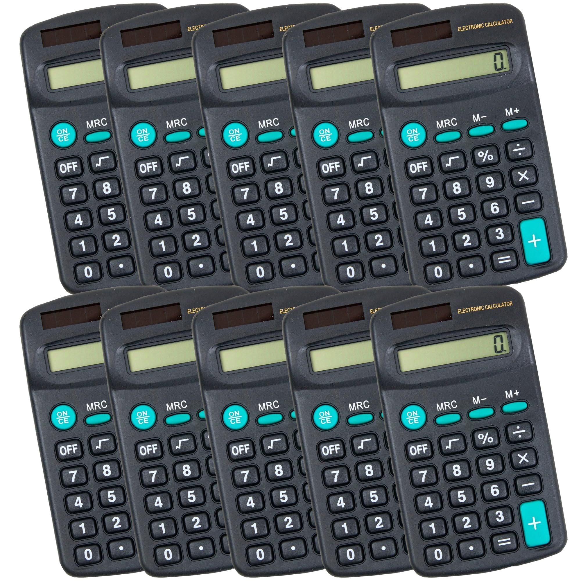 100 Pack of Bulk Wholesale Small Pocket Size Basic Function Battery Powered Calculators for Kids, Students, Classrooms, Office and Teachers - 100 Count Pocket Size Battery Powered Calculators