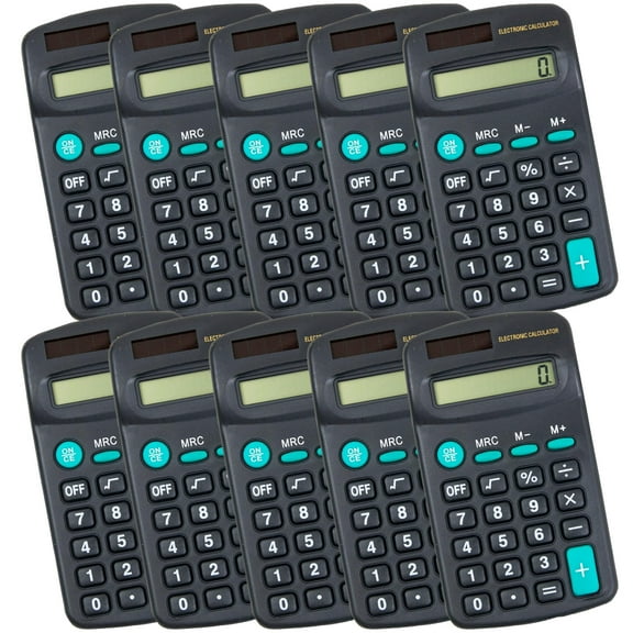 100 Pack of Bulk Wholesale Small Pocket Size Basic Function Battery Powered Calculators for Kids, Students, Classrooms, Office and Teachers - 100 Count Pocket Size Battery Powered Calculators