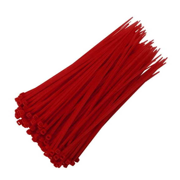 100 Pack Cable Zip Ties, 3.9-inch(100MM) Heavy Duty Cable Wire Ties, Multi-Purpose Durable Self-Locking Fixing Nylon Tie Wraps, Heat & Cold Resistant for Indoor and Outdoor Use(Red,3.9x0.1")