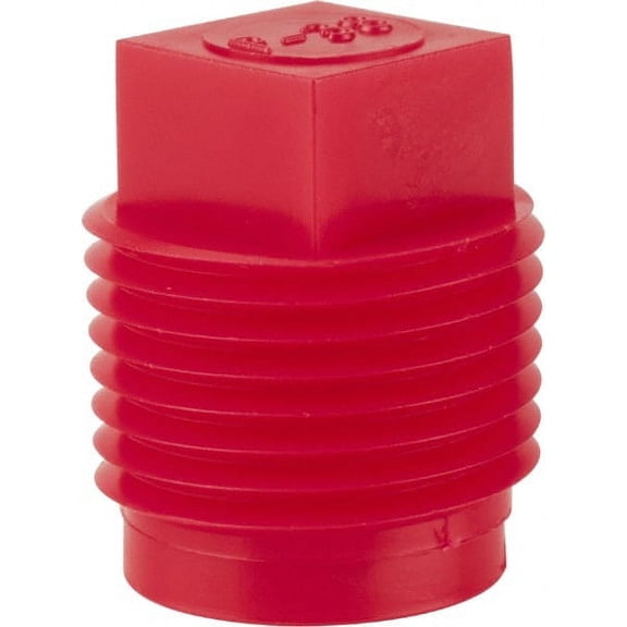 100 Pack Caplugs 99120159 Square Head Plugs 3/8" OD, Polyethylene, Red
