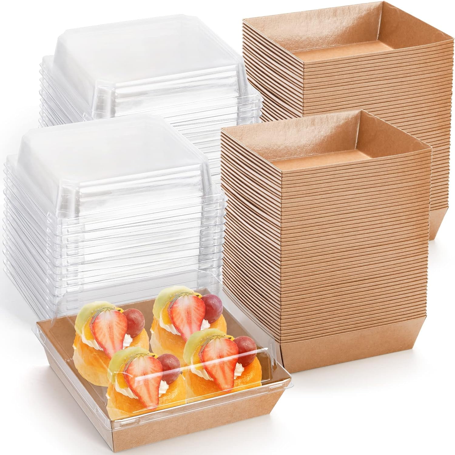 100Pack Charcuterie Boxes with Clear Lids Disposable Food Containers