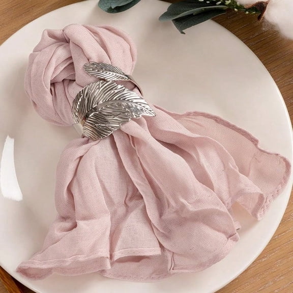100 Pack Cheesecloth Napkins Bulk Dinner Cloth Napkins 21x21 Boho Reusable Napkins in Bulk for Bridal Shower Shower Events Table Decor Dusty Pink