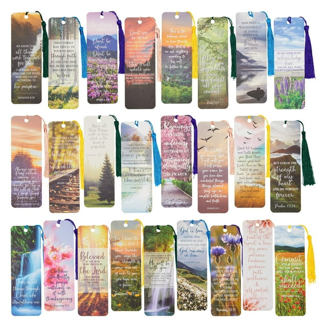 100 Pack Christian Bookmarks with Religious Scriptures, Bible Verse Book Markers (6 x 2 In