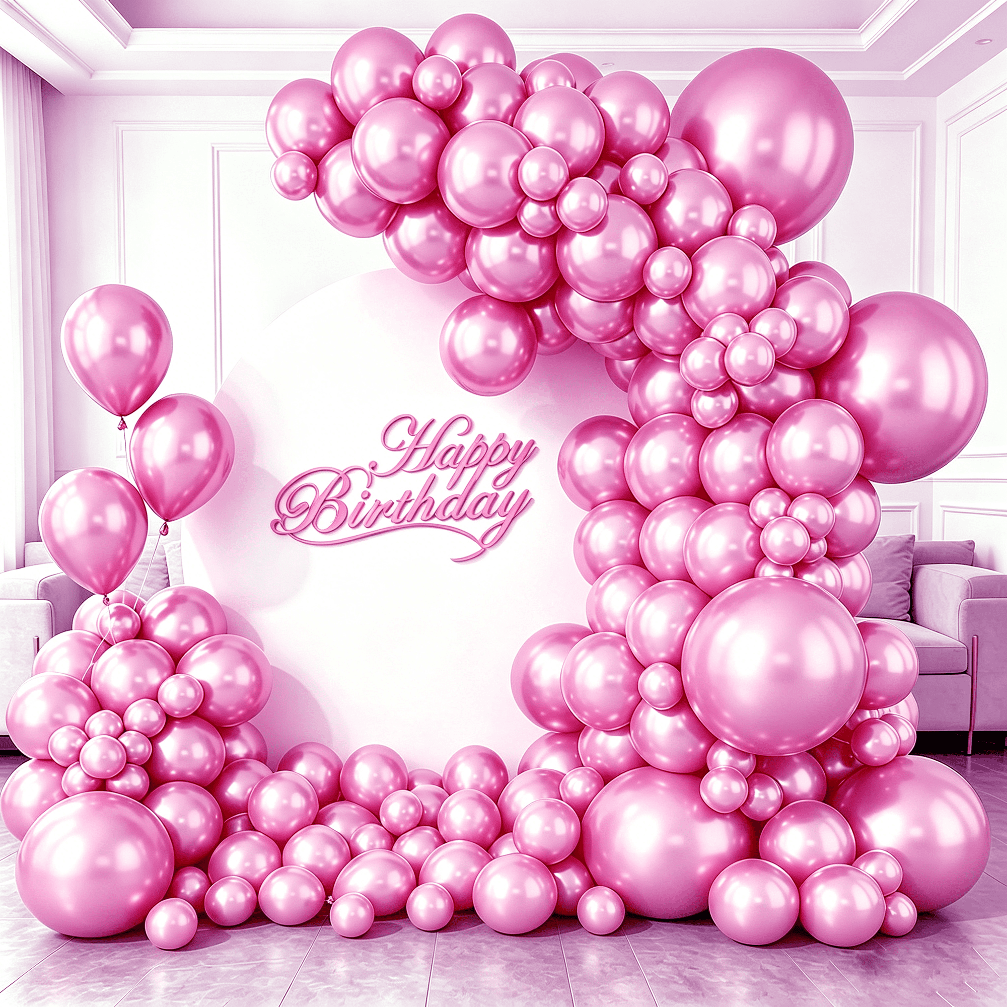 100 Pack Chrome Metallic Pink Balloons Different Sizes 18 12 10 5 Inch KIRIKOU Party Balloons for Birthday Valentines Baby Shower Bridal Wedding Party Decors