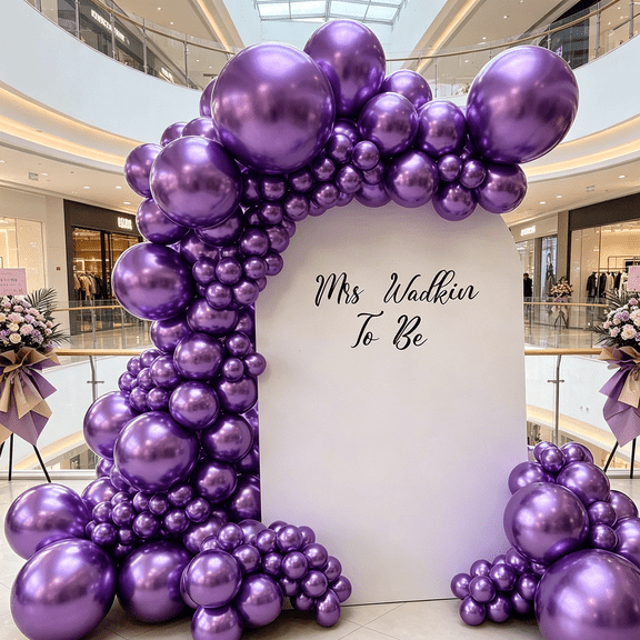 100 Pack Chrome Metallic Purple Balloons Different Sizes 18 12 10 5 Inch KIRIKOU Party Balloons for Birthday Valentines Baby Shower Bridal Wedding Party Decors
