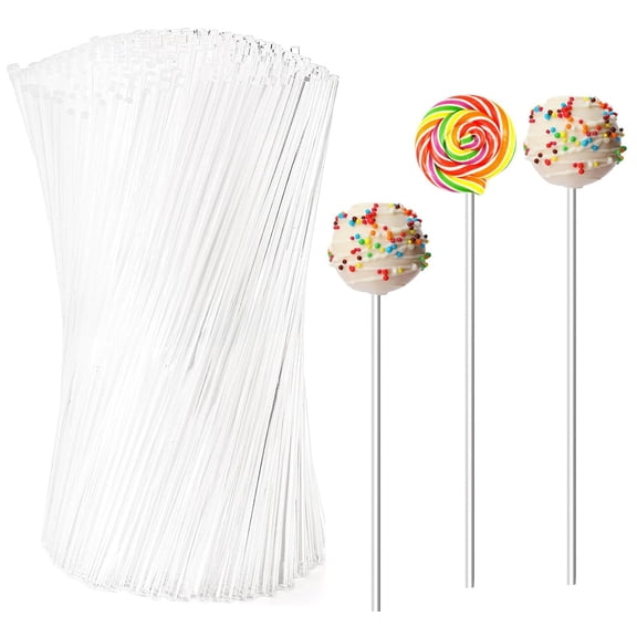 100 Pack Clear Acrylic Rods for DIY Crafts,Bexikou 12 inch Reusable Candy Sticks Treat Sticks,Acrylic Lollipop Sticks for Making Candy, Cake, Kitchen, Dessert, Wedding, Flag and Other DIY