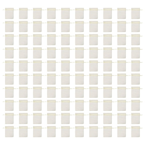 100 Pack Clear Drawstring Mini Mesh Gift Pouches, Small Transparent Jewelry, Candy and Favor Bags, Bulk Packaging Sacks for Weddings, Bridal Showers and Birthday Party Giveaways