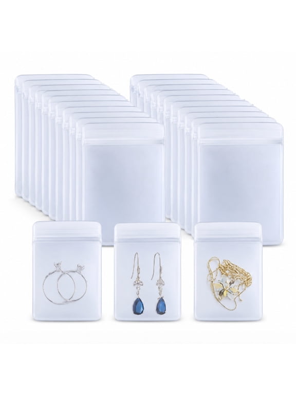 100 Pack Clear PVC Jewelry Pouches, Zipper Bags for Earrings and Accessories, 5 x 7 cm, TIKA