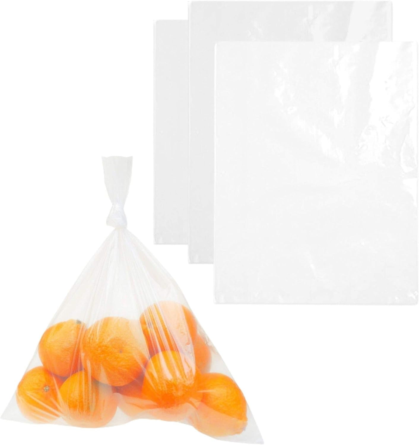 100 Pack of Clear Plastic Bags 12 X 18 Inch Flat, 1 Mil Cellophane Bags for Industrial Food
